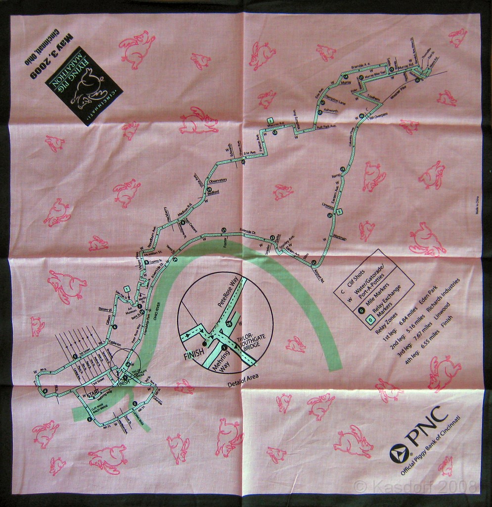 Flying Pig 2009 0151.jpg - A head scarf with the course on it.